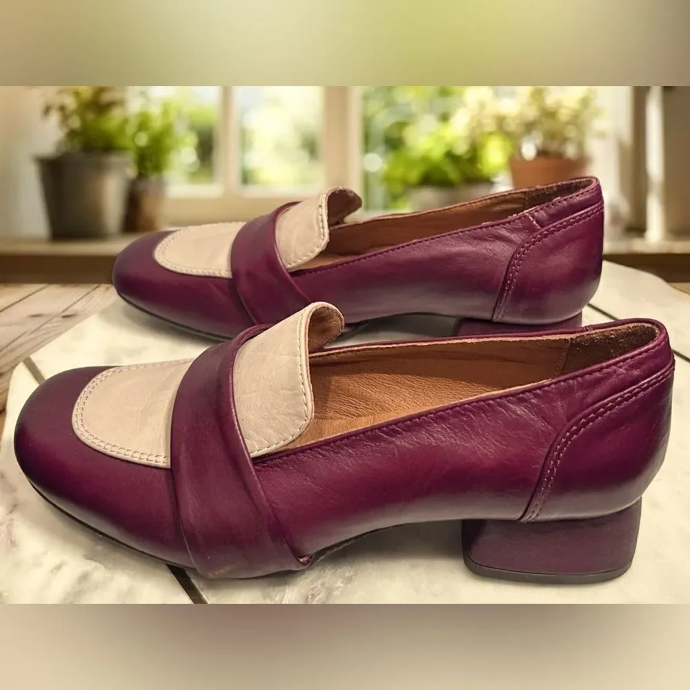 MIZ MOOZ  Bordeaux Leslee Leather Loafers Heel Womens EU 36